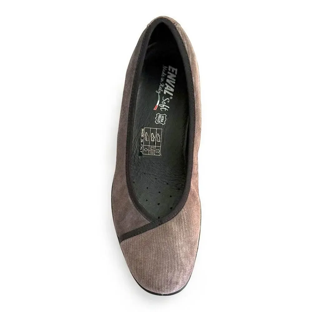 Enval Italian Leather Gray Suede Slip On Wedges - Size 41 | 10
